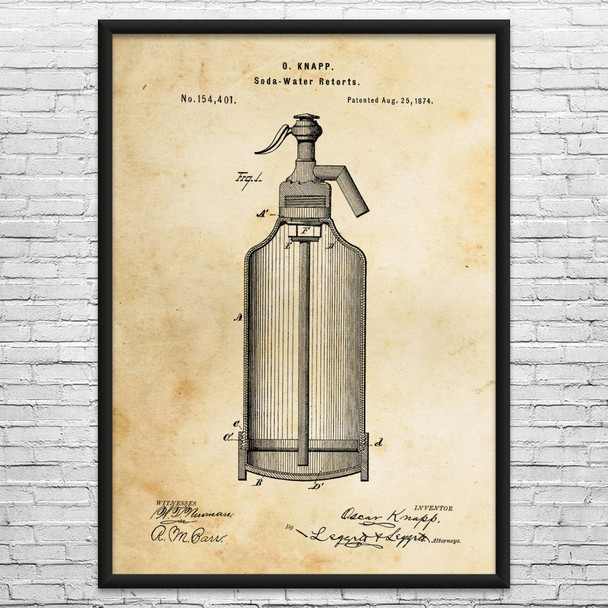 Seltzer Bottle Patent Wall Art