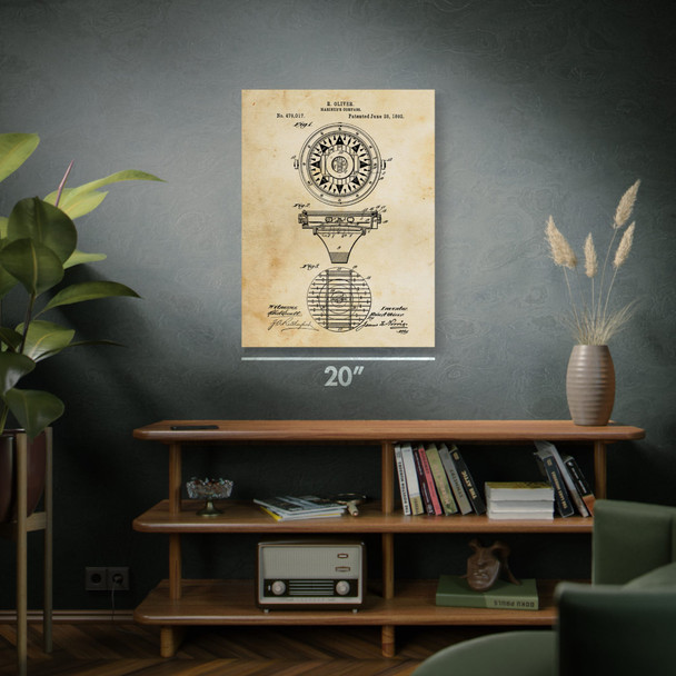 Mariners Compass Patent Wall Art