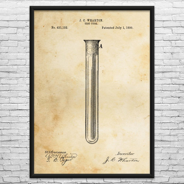Test Tube Patent Wall Art