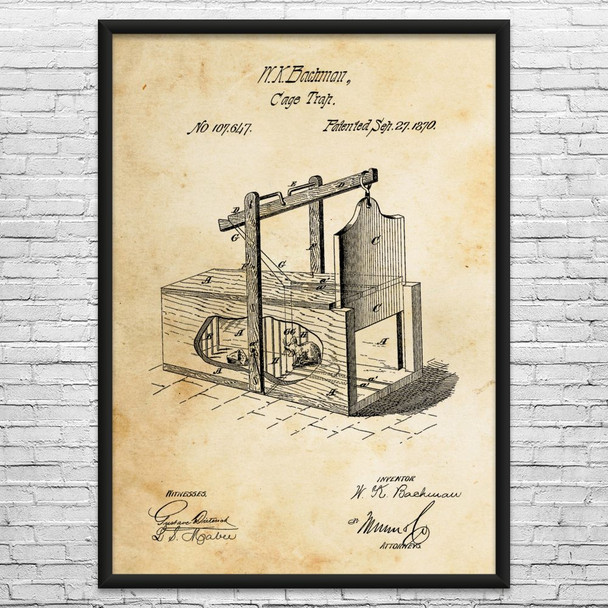 Animal Trap Patent Wall Art
