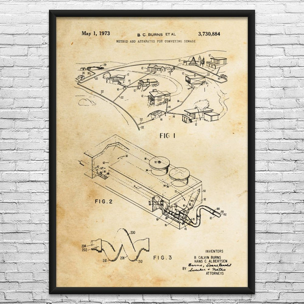 Sewer System Patent Wall Art