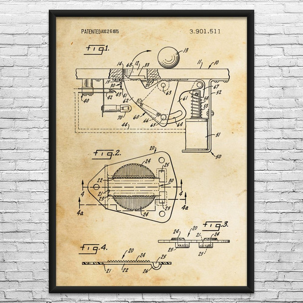 Pinball Kickout Hole Patent Wall Art