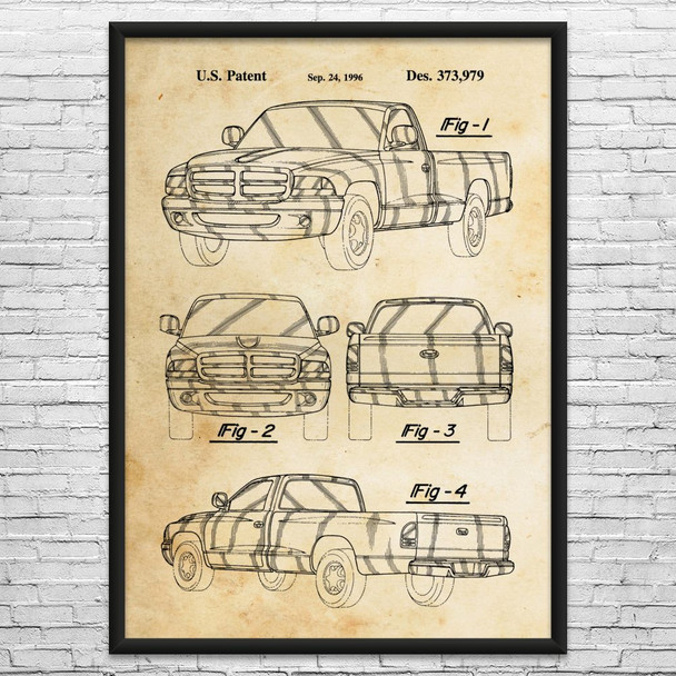Pickup Truck Patent Wall Art