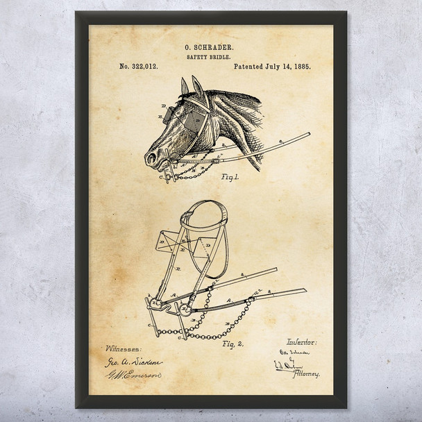 Horse Blinders Patent Wall Art