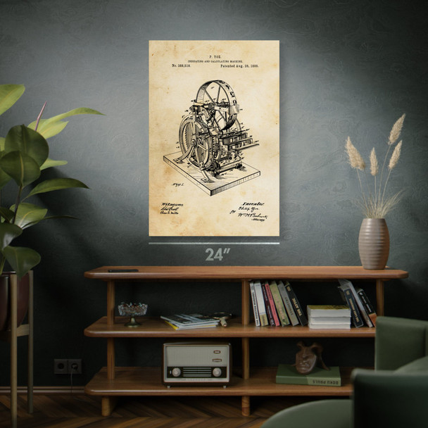 Calculating Machine Patent Wall Art