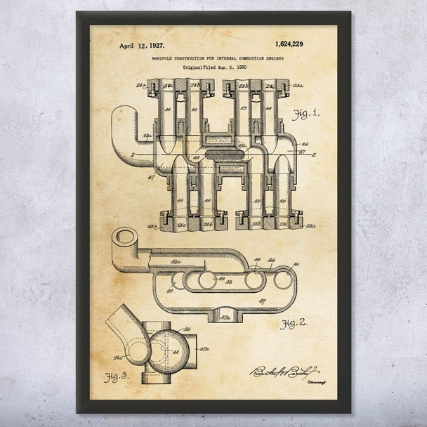 Intake Manifold Patent Wall Art