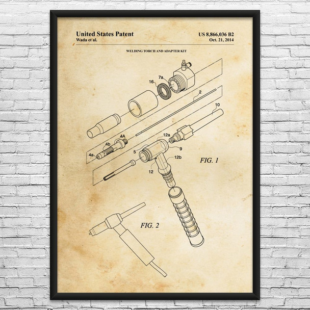 TIG Welding Torch Patent Wall Art