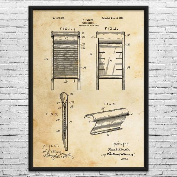 Washboard Patent Wall Art