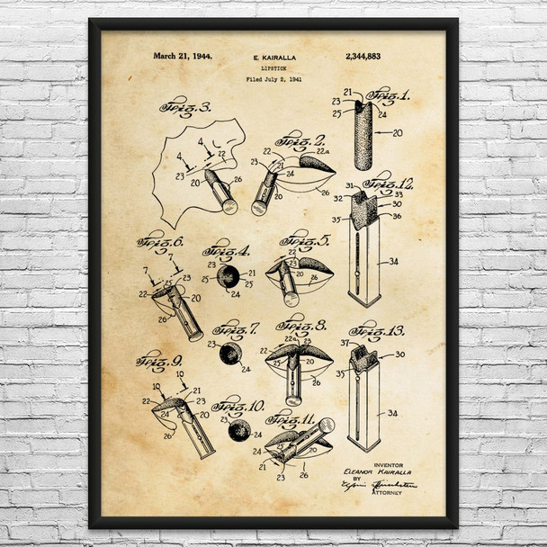 Lipstick Patent Wall Art
