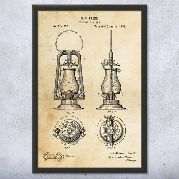 Tubular Lantern Patent Wall Art
