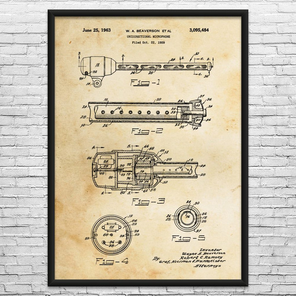 Unidirectional Microphone Patent Wall Art