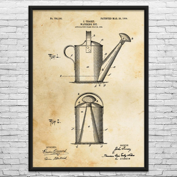 Watering Can Patent Wall Art