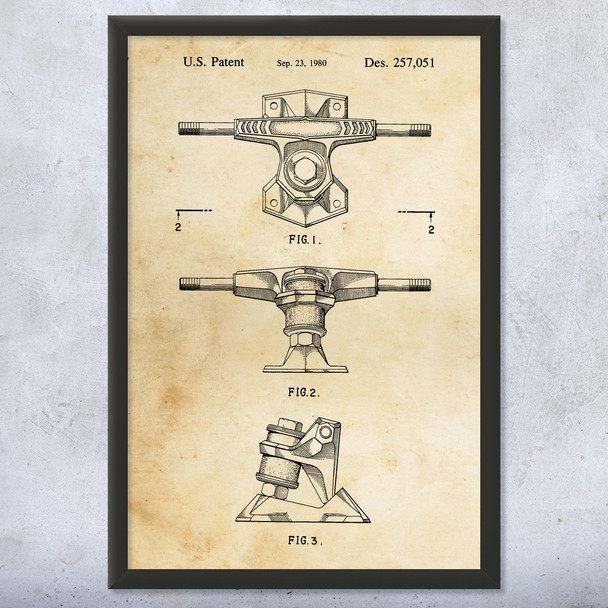 Skateboard Truck Patent Wall Art