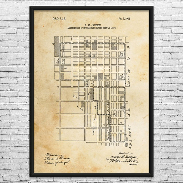 Subway Map Patent Wall Art