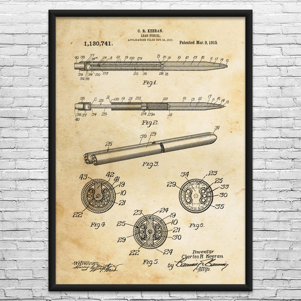 Pencil Patent Wall Art