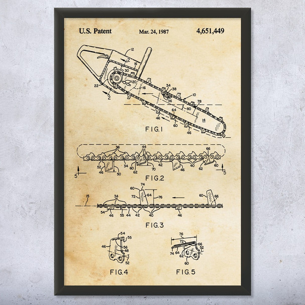 Chain Saw Patent Wall Art
