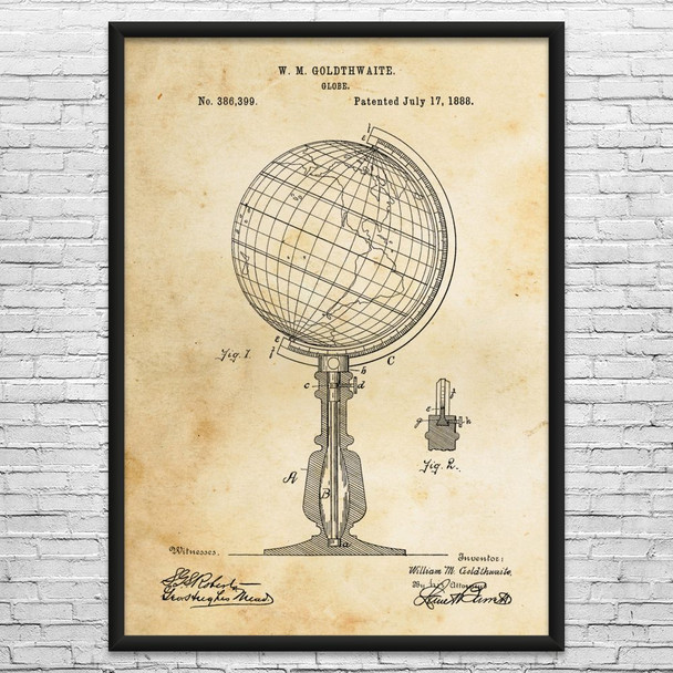 Globe Patent Wall Art
