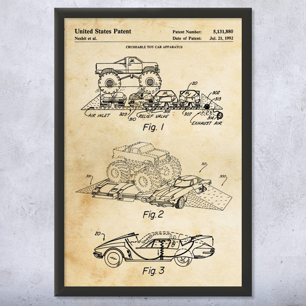Monster Truck Toy Patent Wall Art