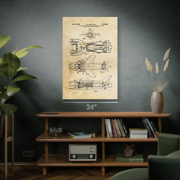 Jet Propelled Engine Patent Wall Art