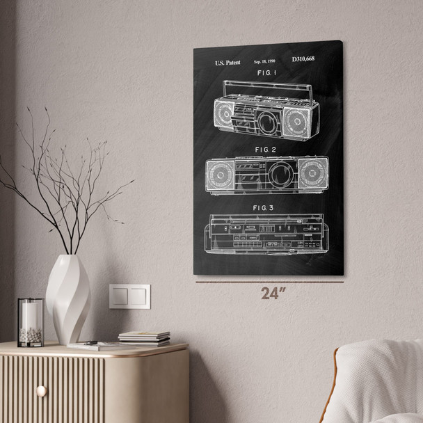 Boombox Tape Player Patent Wall Art