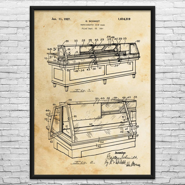 Deli Refrigerator Patent Wall Art