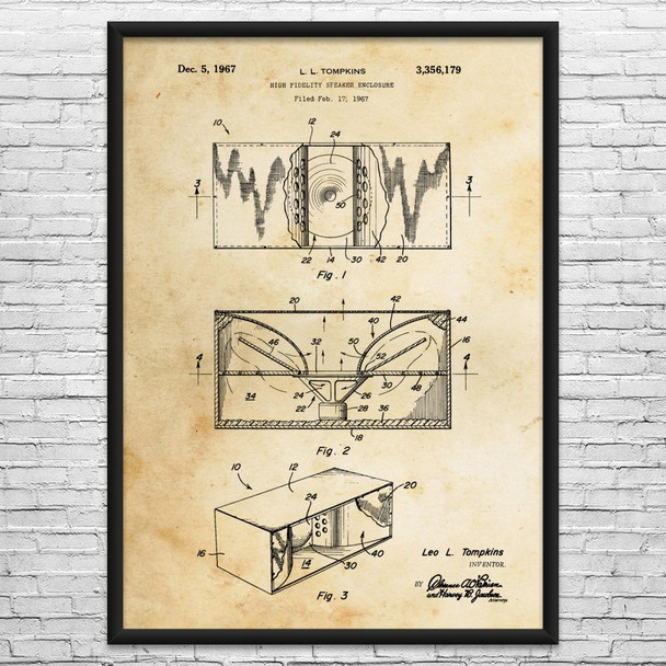High Fidelity Speaker Patent Wall Art