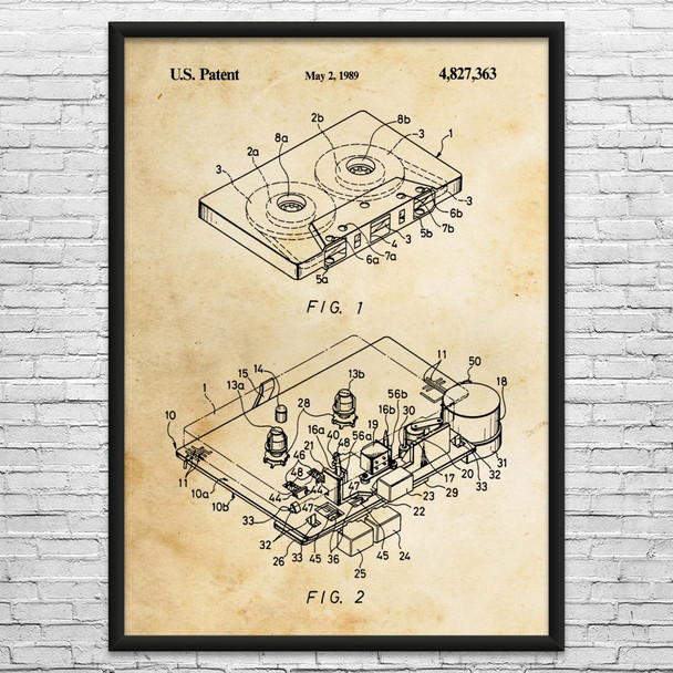 Cassette Tape Patent Wall Art
