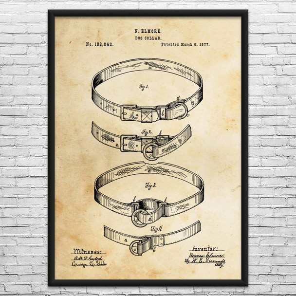 Dog Collar Patent Wall Art
