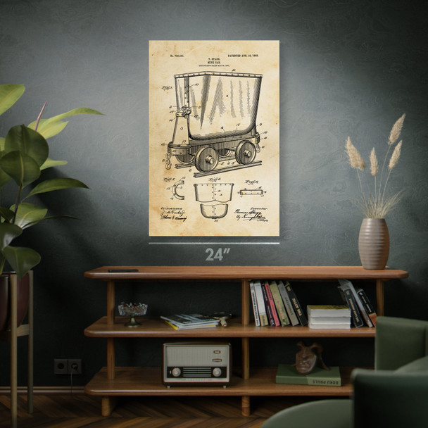 Mine Car Patent Wall Art