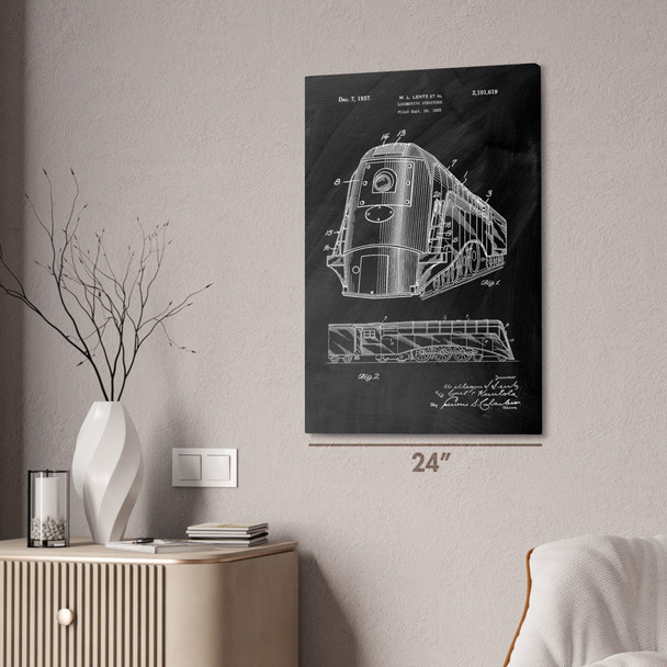 Train Locomotive Patent Wall Art