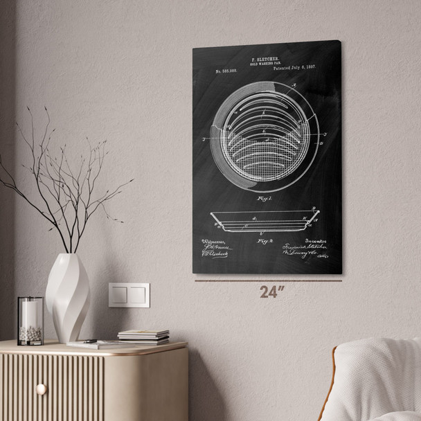 Gold Sifting Pan Patent Wall Art