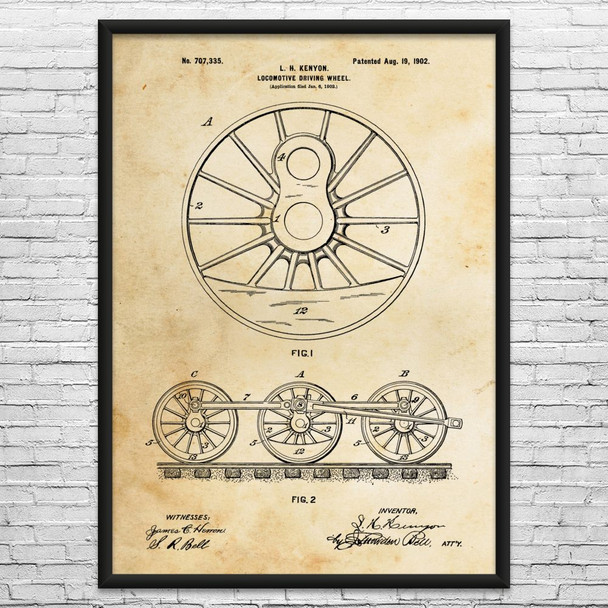 Train Wheels Patent Wall Art