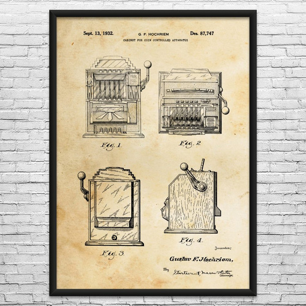 Slot Machine Patent Wall Art