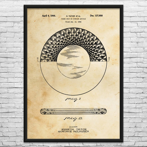 Casino Chip Patent Wall Art