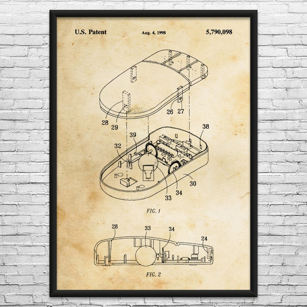 Computer Mouse Patent Wall Art
