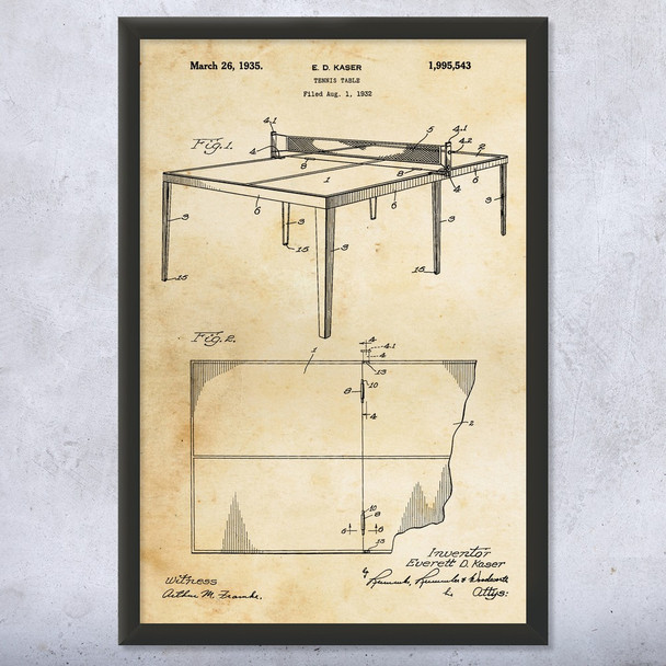 Table Tennis Patent Wall Art