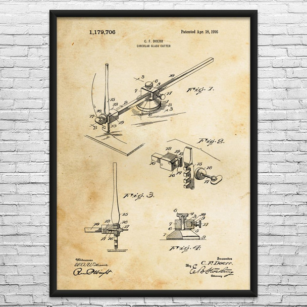 Compass Cutter Patent Wall Art