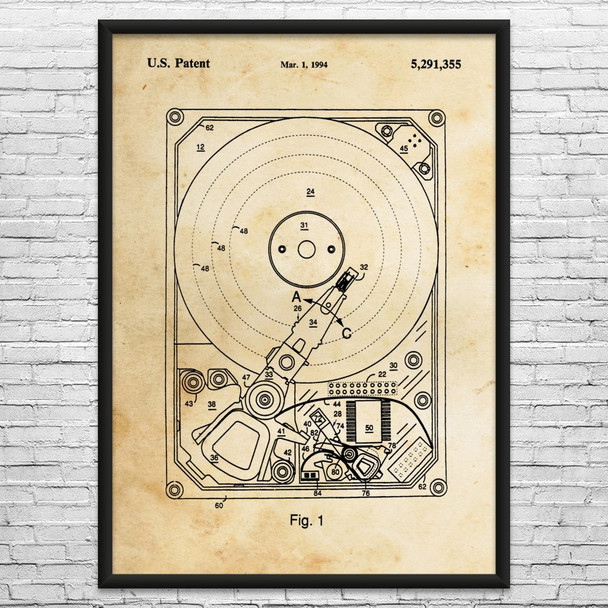 Hard Drive Patent Wall Art
