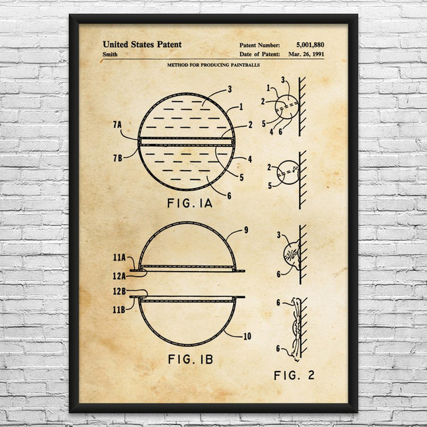 Paintball Marker Patent Wall Art