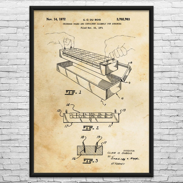 Dominoes Case Patent Wall Art