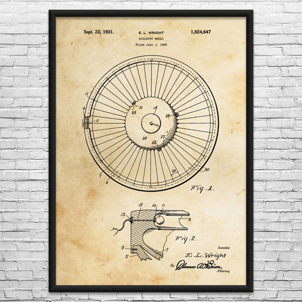 Roulette Wheel Patent Wall Art