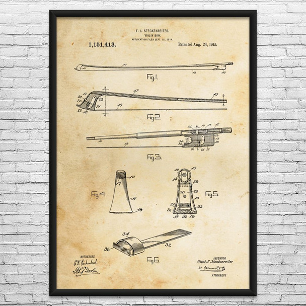 Violin Bow Patent Wall Art