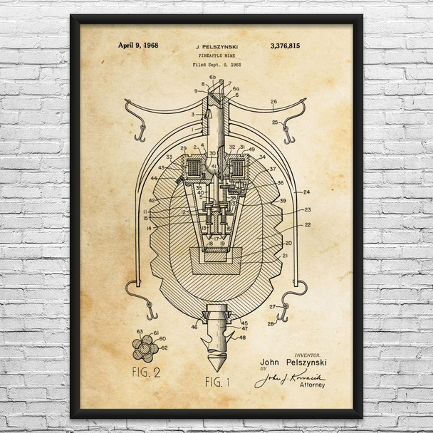 Pineapple Mine Patent Wall Art