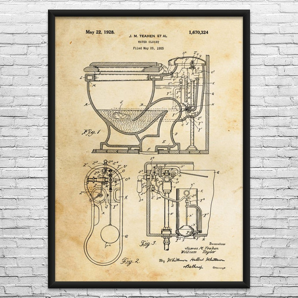 Toilet Patent Wall Art
