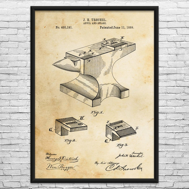 Blacksmith Anvil Patent Wall Art