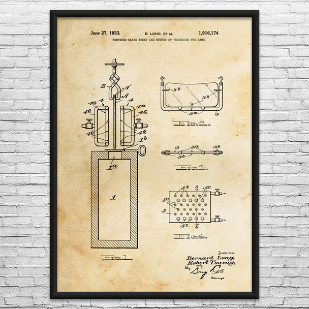 Tempered Glass Patent Wall Art