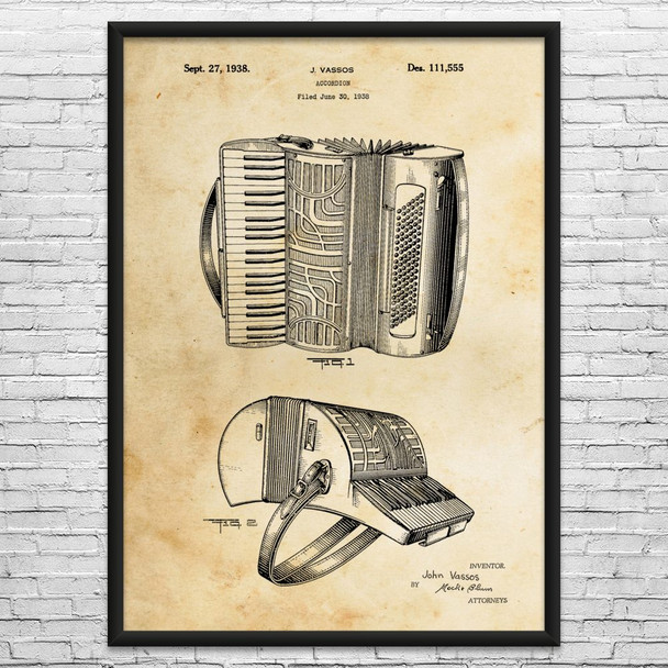 Accordion Patent Wall Art