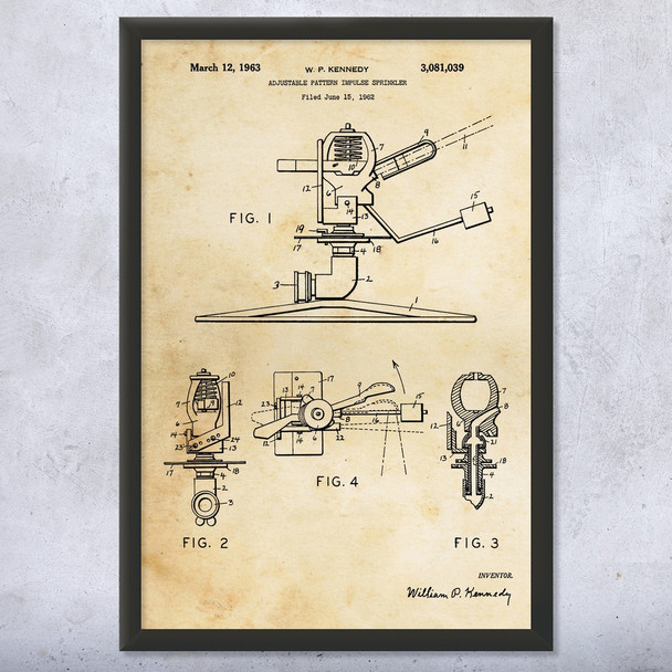 Impulse Sprinkler Patent Wall Art