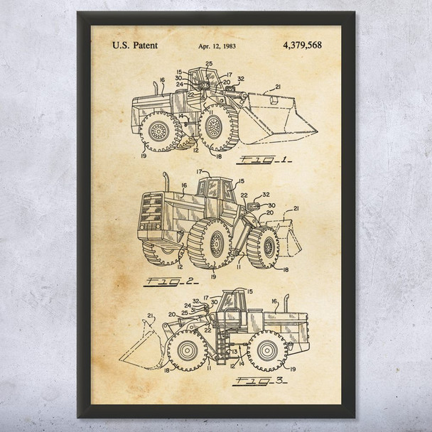 Tractor Loader Patent Wall Art