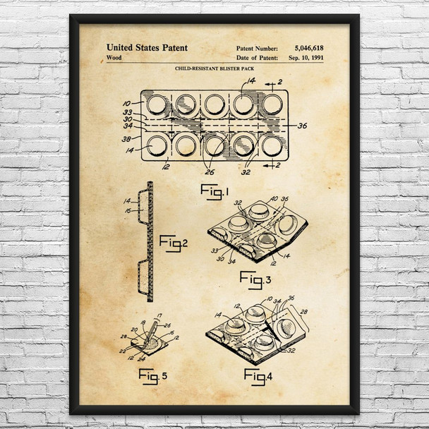 Blister Pack Patent Wall Art